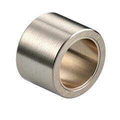 An empty, blank metallic silver tin can isolated on a white background