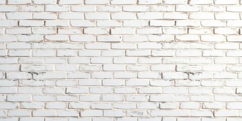 Seamless vintage white brick tile wall texture, aged & distressed effect, clean, interior