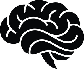 Naklejka premium A brain icon silhouette vector art illustration