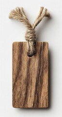 Fototapeta premium Wooden tag with knotted string