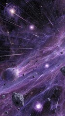 Purple Cosmic Galaxy Streaks