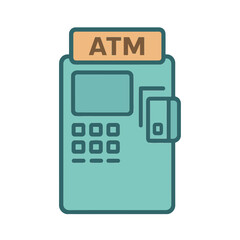 colored icon atm vector on white background
Vector color illustration icon