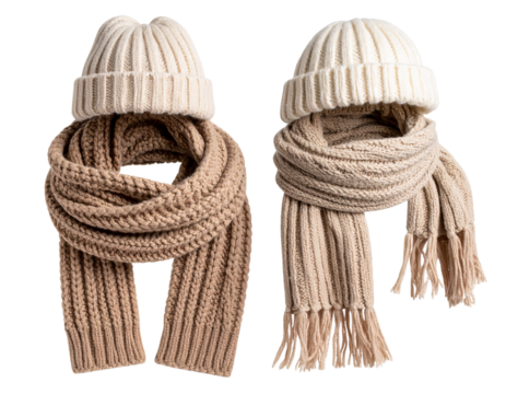  Floating Winter Hat with Scarf Set, No Model PNG"