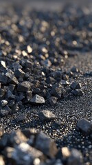 Closeup View Of Dark Rocks And Gravel