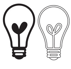 Cute cartoon hand drawn vector Light Bulb icon outline.