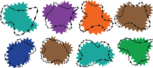 Trendy Geometric Zigzag Frame Collection – Vintage-Inspired Vector Line Art Elements for Labels, Posters, and Wall Textures