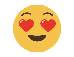 vector emotic smiley face with heart