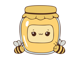 vector illustration of a jar of honey