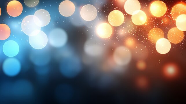 Blurry image of a blue and orange background with many small circles. The image has a dreamy, ethereal quality to it