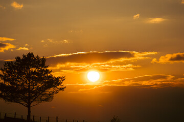 sunset over the mountains