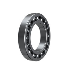 This render depicts a single ball bearing. It symbolizes precision, efficiency, and industrial reliability.
