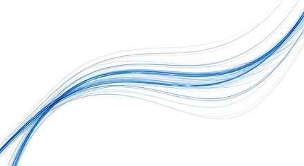 Abstract blue wave isolated on white background for modern design element use