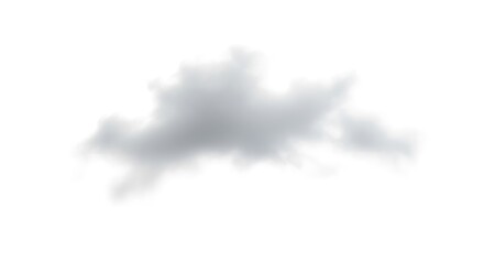 A single fluffy cloud drifts peacefully in the sky isolated on white background