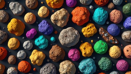 Impact-Shattered Astromaterial Rock Samples on Neutral Background, Science Background