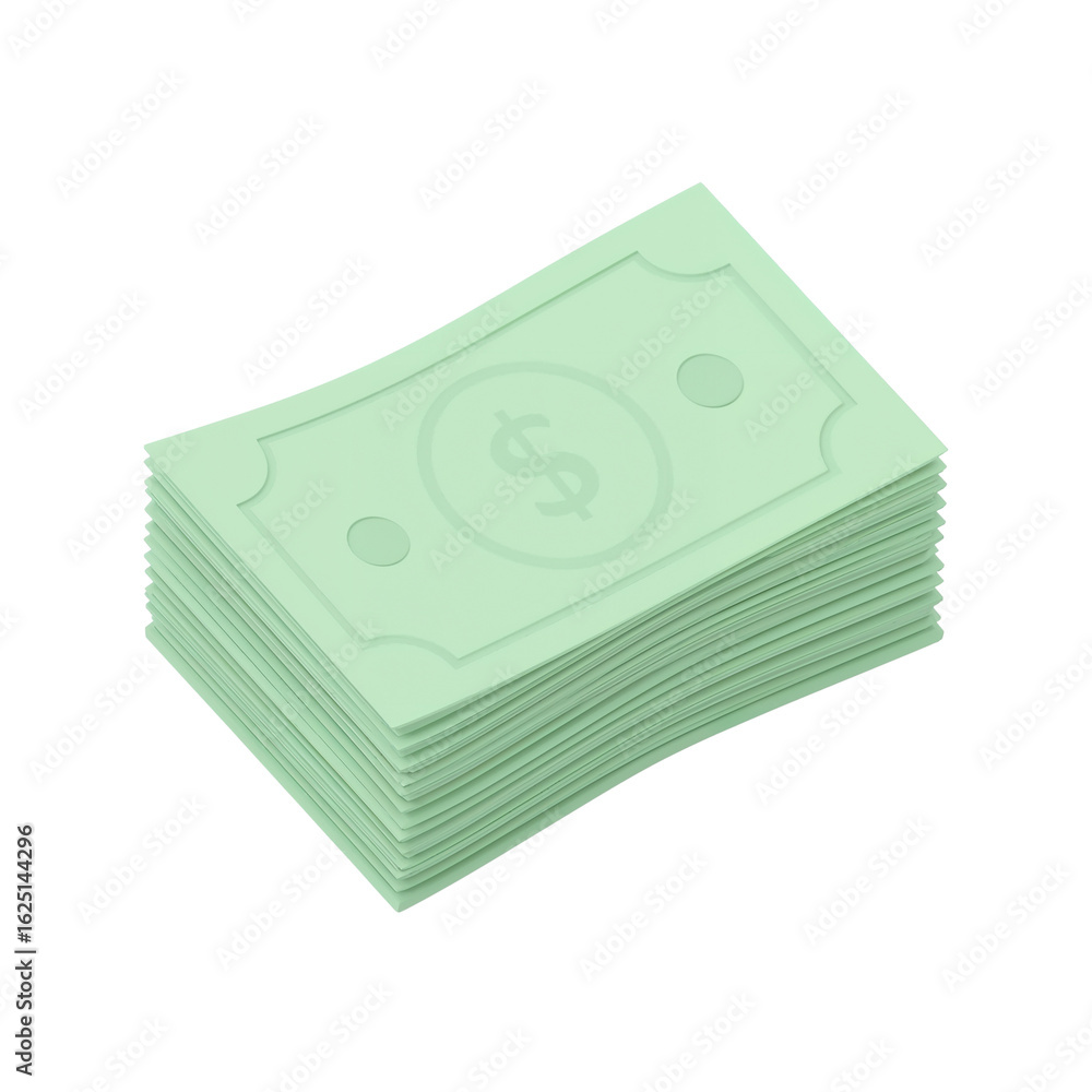 Poster a stack of fictional currency depicting wealth and financial concepts with an isolated look