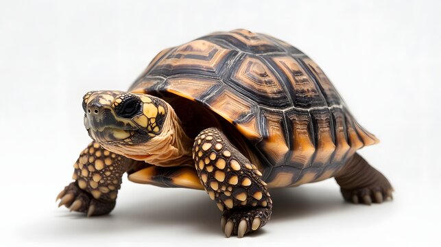Captivating Full-Body Portrait of a Star Tortoise with an Intricate Shell Pattern