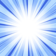 Royal Blue Glowing Sunburst Background. Abstract Blue Glow Effect Sunburst Background for Presentation, Banner, Poster, Flyer, Sales. Modern Pop Art Poster for Summer and Spring Theme.