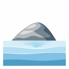 Calm seascape with rocky outcrop ocean view digital tranquil environment aerial perspective