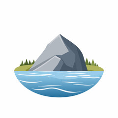 Nature landscape event rocky outcrop by tranquil water coastal setting illustrative viewpoint serenity concept