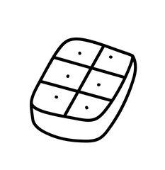 Hand drawn chocolate bar and cacao beans, black and white draft sketch isolated on white background. Vintage vector food illustration.