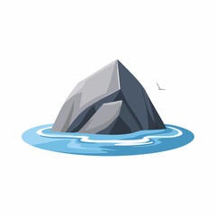 Rocky island formation in tranquil waters nature serene environment aerial perspective