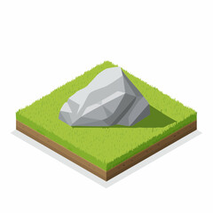 Rock formation on grassy terrain nature scene 3d outdoor environment aerial view landscape art