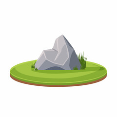 Rock formation surrounded by grass nature scene outdoor environment peaceful viewpoint natural concept