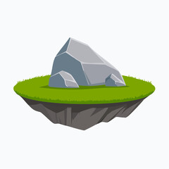 Floating rock formation serene nature scene landscape photography tranquil environment elevated viewpoint creative concept