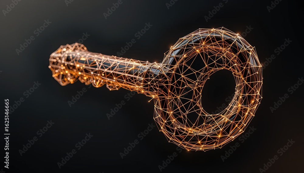 Poster abstract representation of a key.