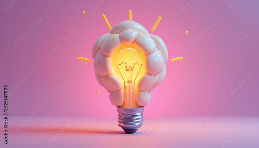 Aufkleber creative lightbulb design with a cloud-like structure.
