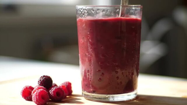 strawberry smoothie in a glass