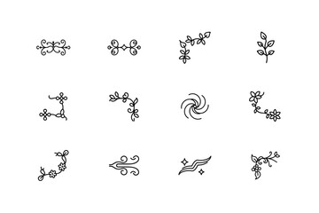 Decorative Floral Elements for Design Projects