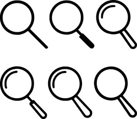 Search magnifying glass icon collection vector illustration 
