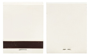 Vintage 1960s Old Blank White Front Strike Matchbook - Front & Back - Isolated on White - Mockup &...