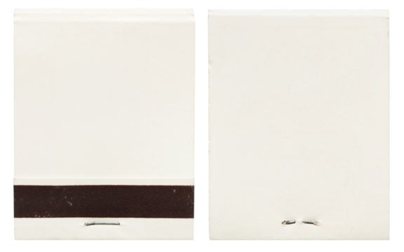 Vintage 1960s Old Blank White Front Strike Matchbook - Front & Back - Isolated on White - Mockup & Branding Flatlay Asset