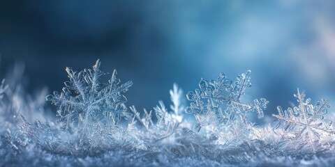 The delicate beauty of snowflakes in a serene winter setting
