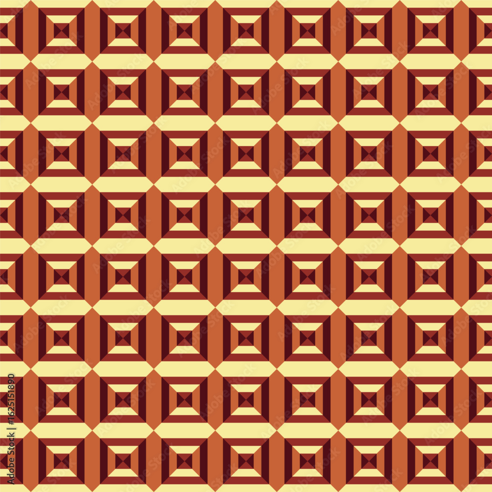 Aufkleber geometric retro square pyramid tiled seamless repeatable pattern background