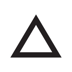 Black Outline of Triangle Shape on a White Background, Geometric