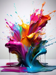 Colorful chaos in modern abstract art featuring dynamic geometric patterns.
Explosive mix of colors in digital painting with vibrant visual rhythm.