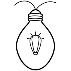 Festive Light Bulb Minimalist Line Art