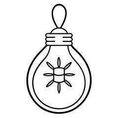 Festive Light Bulb Minimalist Line Art