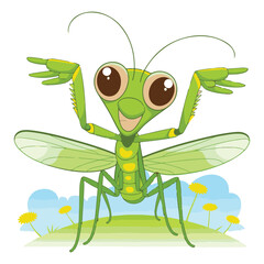 green grasshopper cartoon