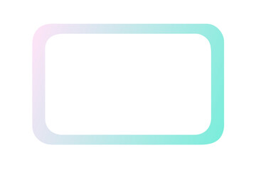 Fototapeta premium Rounded frame with pastel cyan and pink gradient border