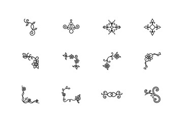 Elegant Floral Ornaments, Graphic Design, EPS