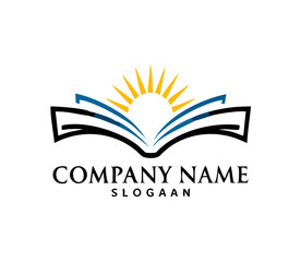 Open book education logo vector image symbol Illustration design template