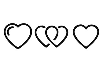 Heart vector icon Line, concept of love isolated on white
