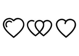 Heart vector icon Line, concept of love isolated on white