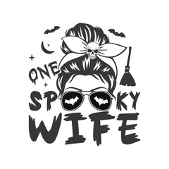 Spooky wife Halloween season skull bow, Happy Halloween designs