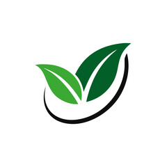 Leaves icon vector isolated on white background.