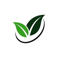 Leaves icon vector isolated on white background.